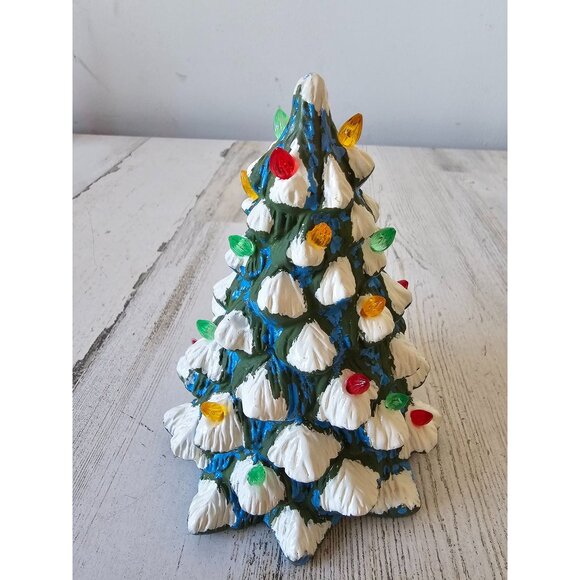 Vintage plaster light tree unique village Xmas decor - Picture 4 of 10